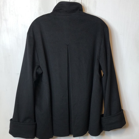 CINZIA ROCCA LORO PIANA Black Long Sleeved Swing Coat 6 NWOT - Picture 4 of 17
